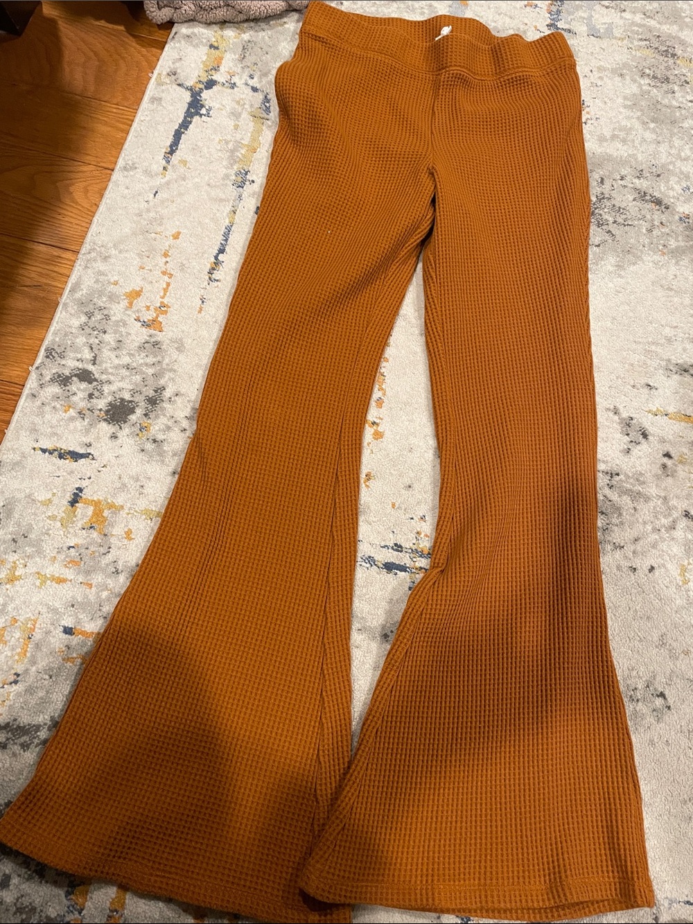 aerie Waffle Knit Flare Pants - Rust